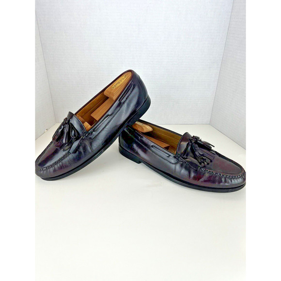Cole Haan Mens Pinch Tassel Loafers US Size 10.5‎ D Burgundy Leather C02692